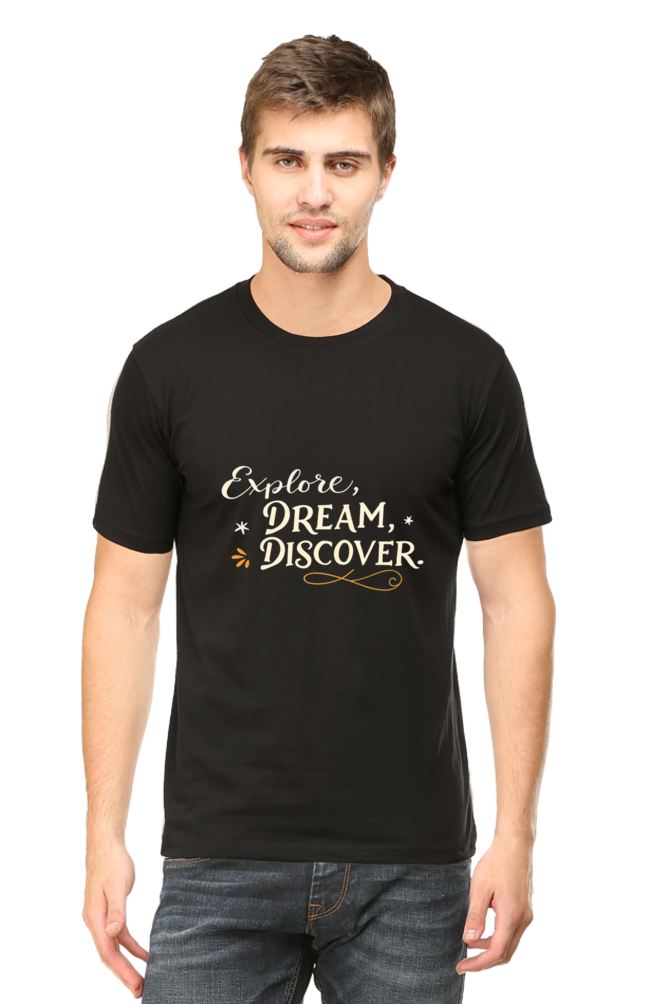 Male Classic Crew T-Shirt Black | Explore Dream Discover 1 Male Classic Crew T-Shirt Black | Explore Dream Discover