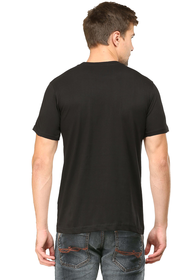 Male V Neck T-Shirt UV34 Black | Wander Often Wonder Always 2 Male V Neck T-Shirt UV34 Black | Wander Often Wonder Always - Image 2