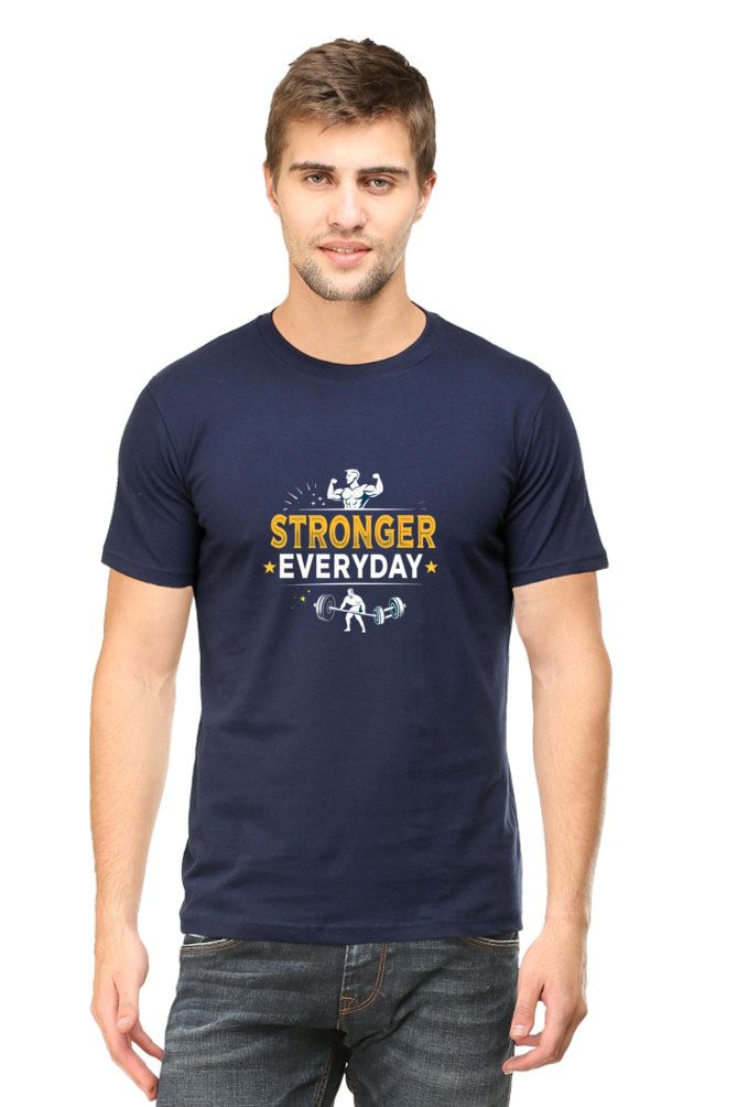 Male Classic Crew T-Shirt Navy Blue | Stronger Everyday Print 1 Male Classic Crew T-Shirt Navy Blue | Stronger Everyday Print