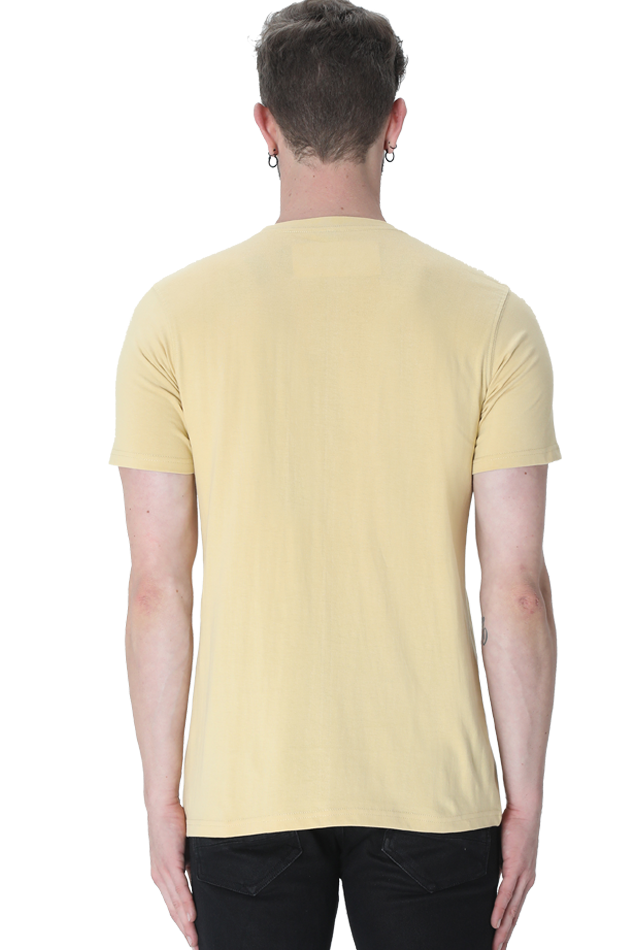Male Classic Crew T-Shirt Beige | PowerUp Motivational Print 2 Male Classic Crew T-Shirt Beige | PowerUp Motivational Print - Image 2